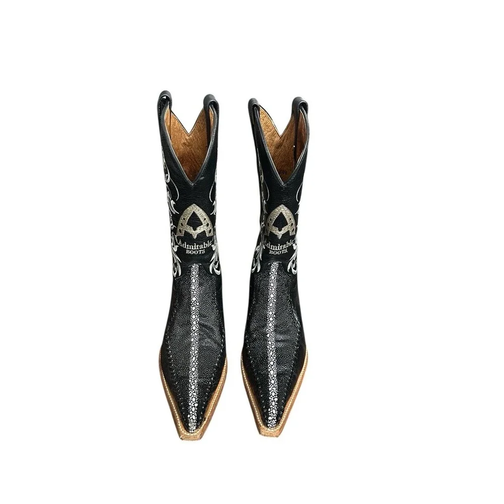 Admirable Boots Mantaray Print Leather Snip Toe Western  display picture 1